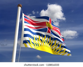 British Columbia flag British Canada (isolated with clipping path)