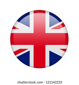 The British Flag In The Form Of A Glossy Icon.