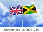 British flag together with Jamaica flag