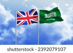 British flag together with Saudi Arabia flag