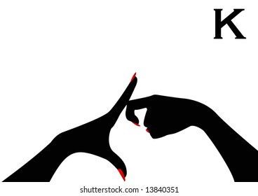 British Sign Language Letter K