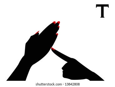 British Sign Language Letter T