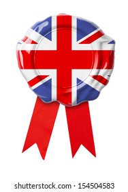 British Or UK Flag Seal With Ribbon