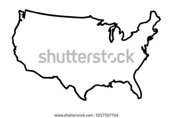 Broader Outline Map United States America Ilustración De Stock 1017507766 Shutterstock 4890