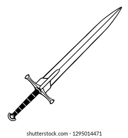 Isolated Broad Sword Vector Stock Vector (Royalty Free) 1663199653