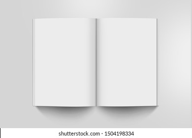Brochure, magazine, book or catalog mock up isolated on soft gray background. 3D illustrating
