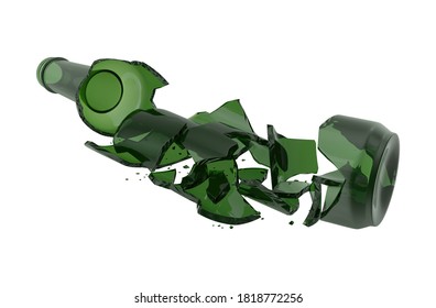 Broken Beer Bottle 3d Illustration On Stock Illustration 1818772256 ...