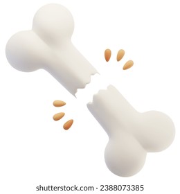 broken bone 3D Render Icon Illustration