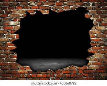 Broken Brick Wall Background