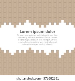 Broken brick wall with place for text. Stock illustration. Raster copy.
