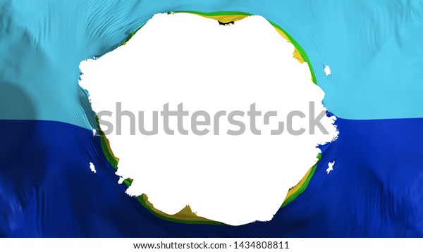 Broken Caribbean Community flag, white\
background, 3d\
rendering