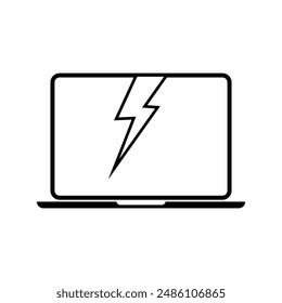 Broken computer isolated icon illustration design. Broken computer icon. Broken laptop, screen vector illustration on white background. Broken PC signal for mobile devices - Powered by Shutterstock