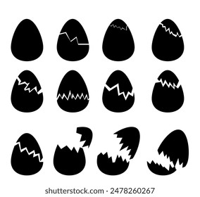 broken eggs silhouette vector illustrator clip art