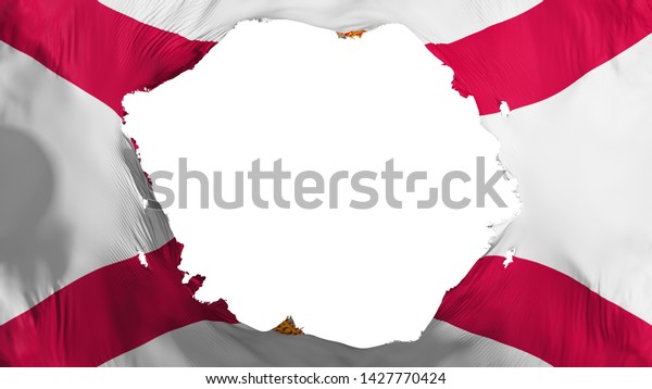 Broken\
Florida state flag, white background, 3d\
rendering