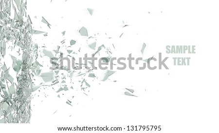 broken glass background isolated on white. High resolution 3d render Foto d'archivio © 