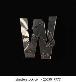 Broken Glass Letters Alphabet 3D Render Isolated