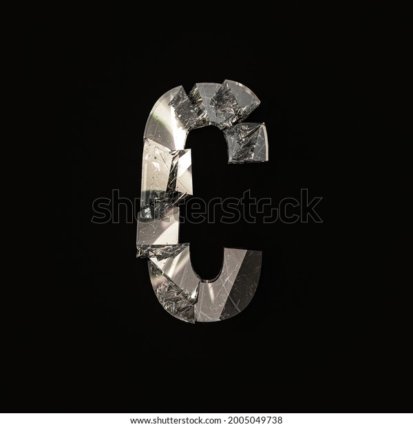 Broken Glass\
Letters Alphabet 3D Render\
Isolated