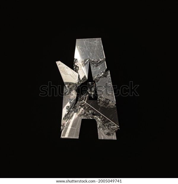 Broken Glass\
Letters Alphabet 3D Render\
Isolated