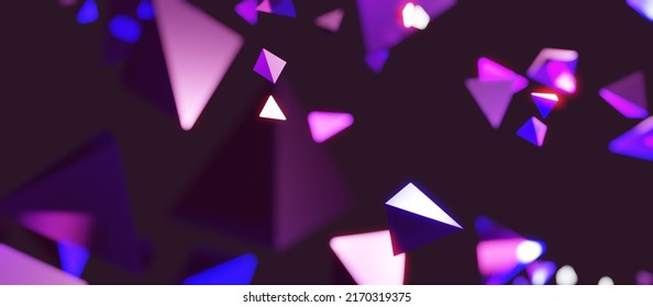 Broken Glass Triangle Abstract Glowing Technology Background 3d Illustration