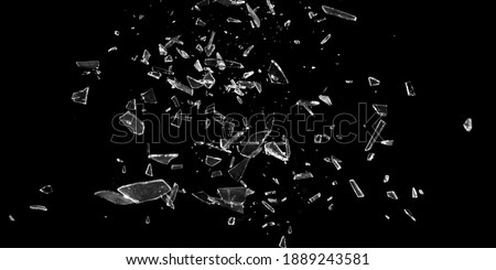 Broken glass window. Texture of broken glass. Isolated realistic cracked glass effect. Template for design. Black and white 3D illustration  Foto d'archivio © 