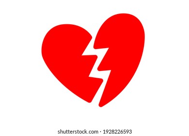 Broken Heart Shape Vector Love Illustration Stock Vector (Royalty Free ...