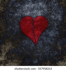 Broken Love Symbol Heart On Abstract Stock Illustration 557958313 ...