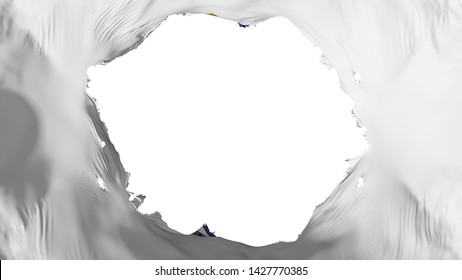 Broken Massachusetts state flag, white background, 3d rendering