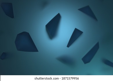 The Broken Pieces Of The Crystal Ball, 3d Rendering. Computer Digital Drawing.