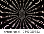 Broken radial lines design as background. abstract white on black backdrop for calender design. Geometric design for website, print, basis for banners, wallpapers, business cards, brochure, banner