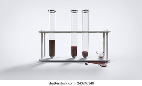 Broken Test Tube With Blood 