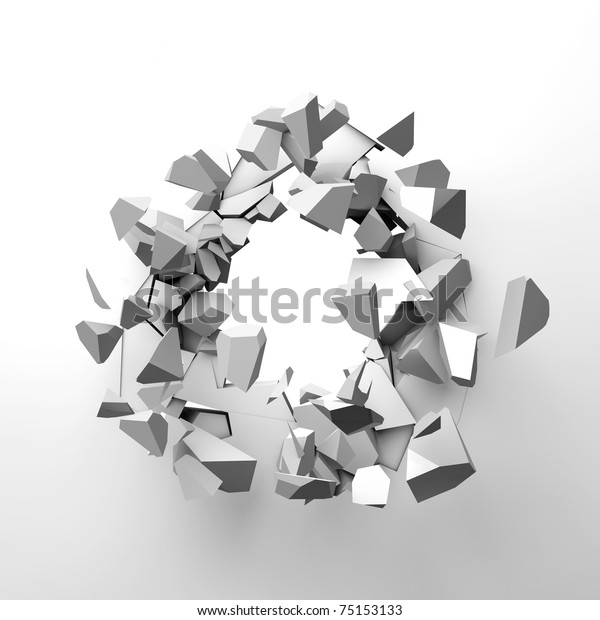 Broken Wall Stock Illustration 75153133