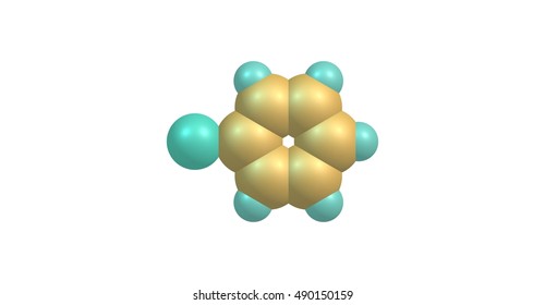 Bromobenzene Is An Aryl Halide C6H5Br Which Can Be Formed By Electrophilic Aromatic Substitution Of Benzene Using Bromine. It Is A Clear, Colourless Or Pale Yellow Liquid. 3d Illustration