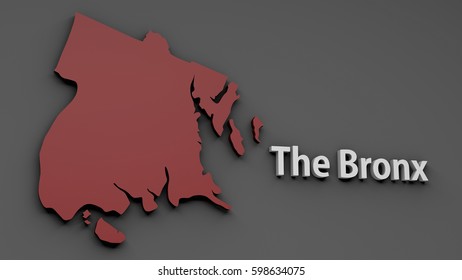 The Bronx Map Shape 3D Illustration