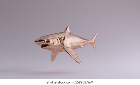 Bronze Great White Shark 3 Quarter Left View 3d Illustration 3d Render