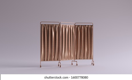 Bronze Hospital Privacy Folding Screen 3d Illustration 3d Render