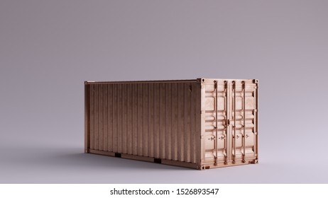 Bronze  Intermodal Cargo Container 3 Quarter Right View 3d Illustration 3d Render