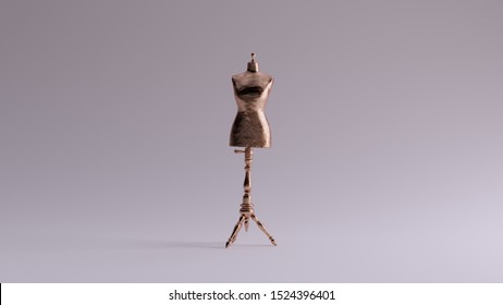 Bronze Judy Dressmakers Dress Form  Mannequin Front View 3d illustration 3d render