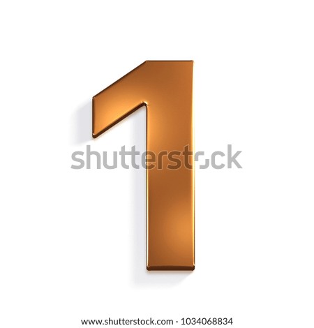 Bronze Number 1. 3D Render Illustration