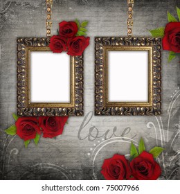 Bronzed vintage frames old