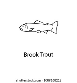 Brook Trout Icon. Element Of Marine Life For Mobile Concept And Web Apps. Thin Line Brook Trout Icon Can Be Used For Web And Mobile. Premium Icon On White Background