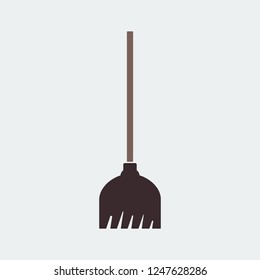 Broom Iconisolated On White Background Design Stock Illustration