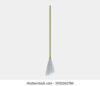 Broom isolated on background. 3d rendering - illustration