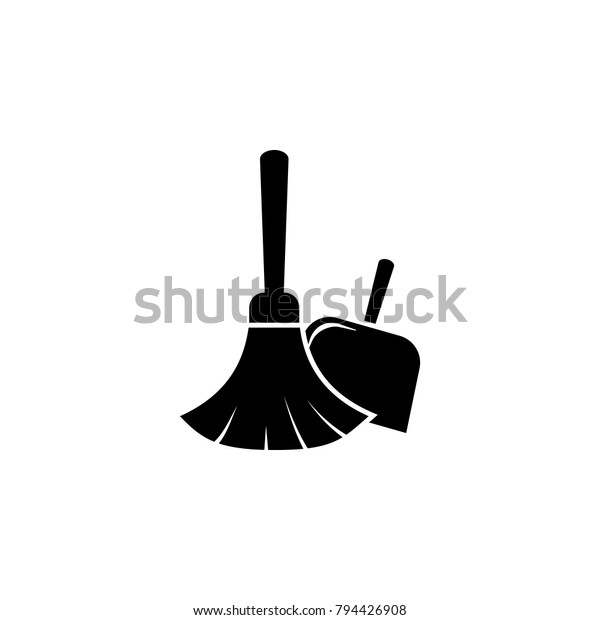 broom and scoop icon.\
Elements garbage icon. Premium quality graphic design icon. Baby\
Signs, outline symbols collection icon for websites, web design,\
mobile app