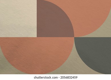 Brown Background Bauhaus Pattern, Earth Tone Wallpaper