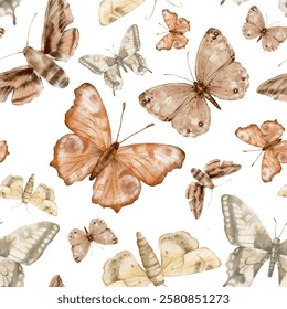 Mariposas marrones y beige