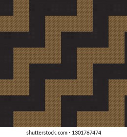 Brown And Blag Zig Zag Maori Tukutuku Pattern