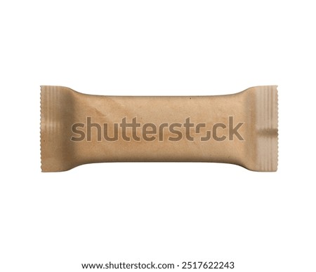 brown candy chocolate packaging on white background. Top view, Mockups for Branding Design, blank packaging biscuit palstic sachet, 3d illustration, 3d rendering
