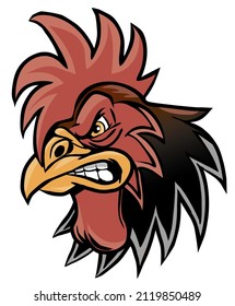 Brown Color Angry Face Rooster 