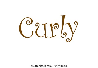 Brown Curly Word Clip Art Stock Illustration 428968753 | Shutterstock