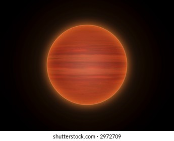 Brown Dwarf Star. This Hires Illustration Is A Theoric Reconstruction Of A Brown Dwarf.